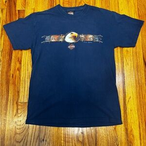Y2K 2003 Harley-Davidson Eagle t shirt Mount McKinley Alaska Tee size M